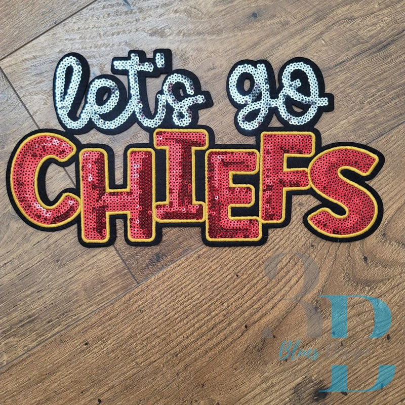 Hazel Blues® | Let’s Go Chiefs Sequin Iron-on Patch