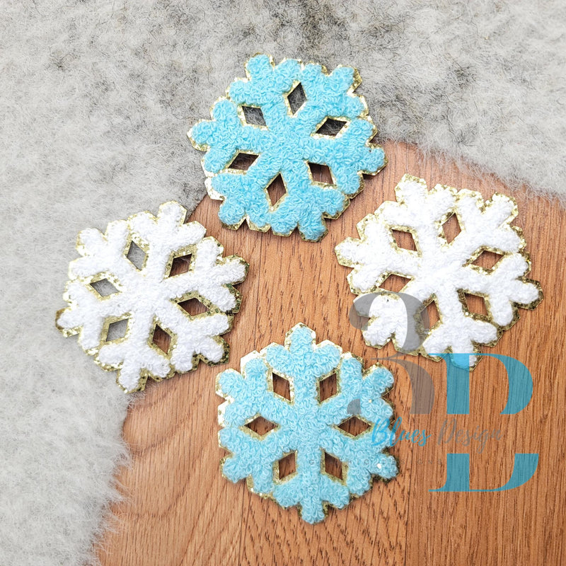 3Blues Designs |  3Blues Designs | 2 Colors | 3 inch Snowflake Iron On Patch