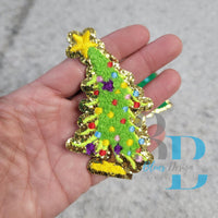 Hazel Blues® |  Small Slanted Christmas Tree Iron-on Patch