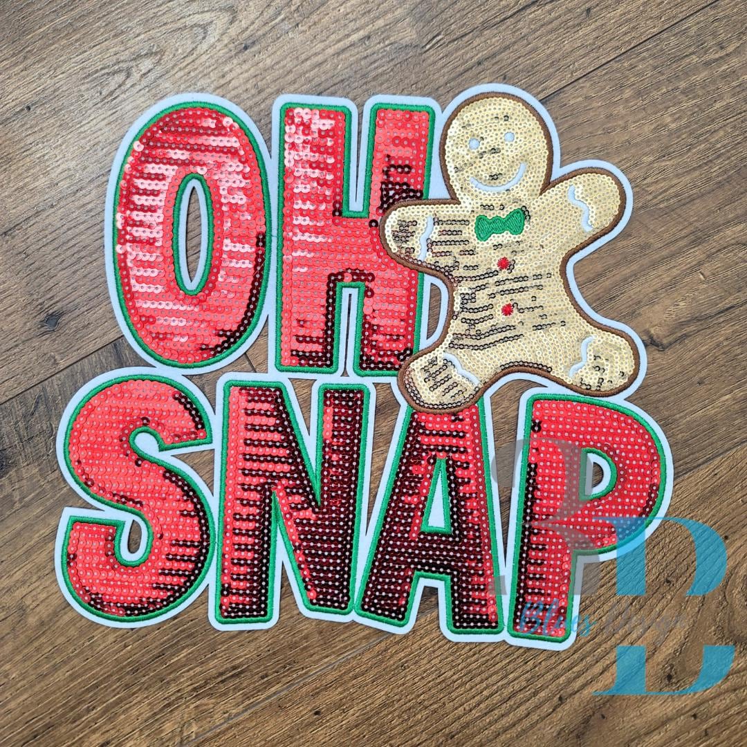 Hazel Blues® |  Oh Snap Gingerbread Man Iron-on Patch