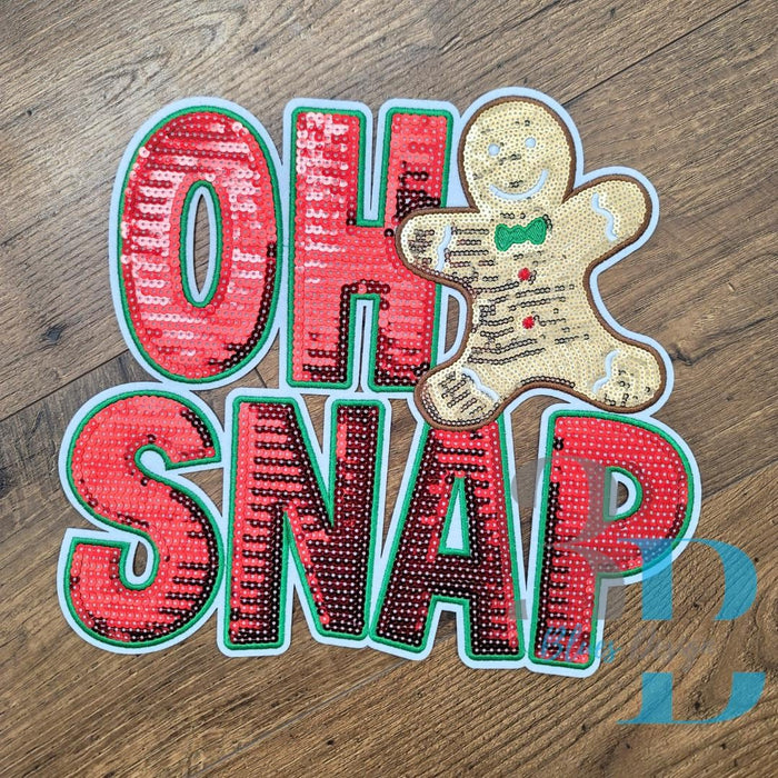 Hazel Blues® |  Oh Snap Gingerbread Man Iron-on Patch