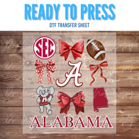 3Blues Designs |   Alabama University Collage |  DTF Transfer Sheet Iron On