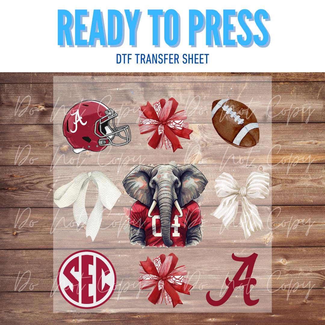 3Blues Designs |  3Blues Designs | Alabama Mascot University Collage |  DTF Transfer Sheet Iron On