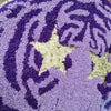 Purple Tiger with Gold Glitter Star Eyes | Mascot | Tiger | Chenille Iron-on Patch