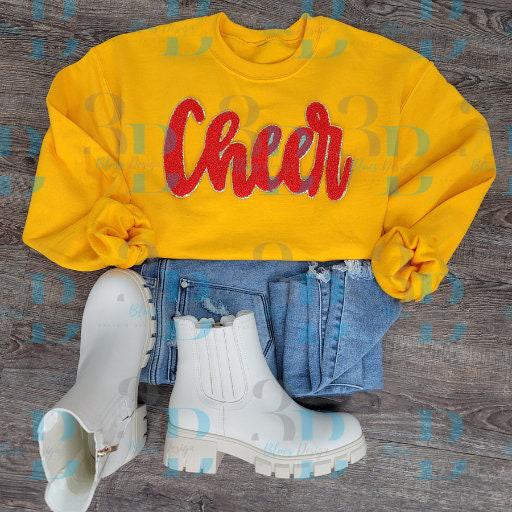 Hazel Blues® | 5 Colors | Cheer Script Chenille Iron-On Patch