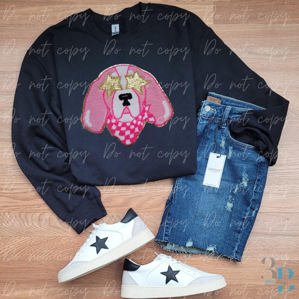 Hot Pink Smokey | Tennessee | College Mascot | Dog Mascot | Iron-on Patch