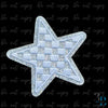 3" Checkered Glitter Silver Star Iron on Patch