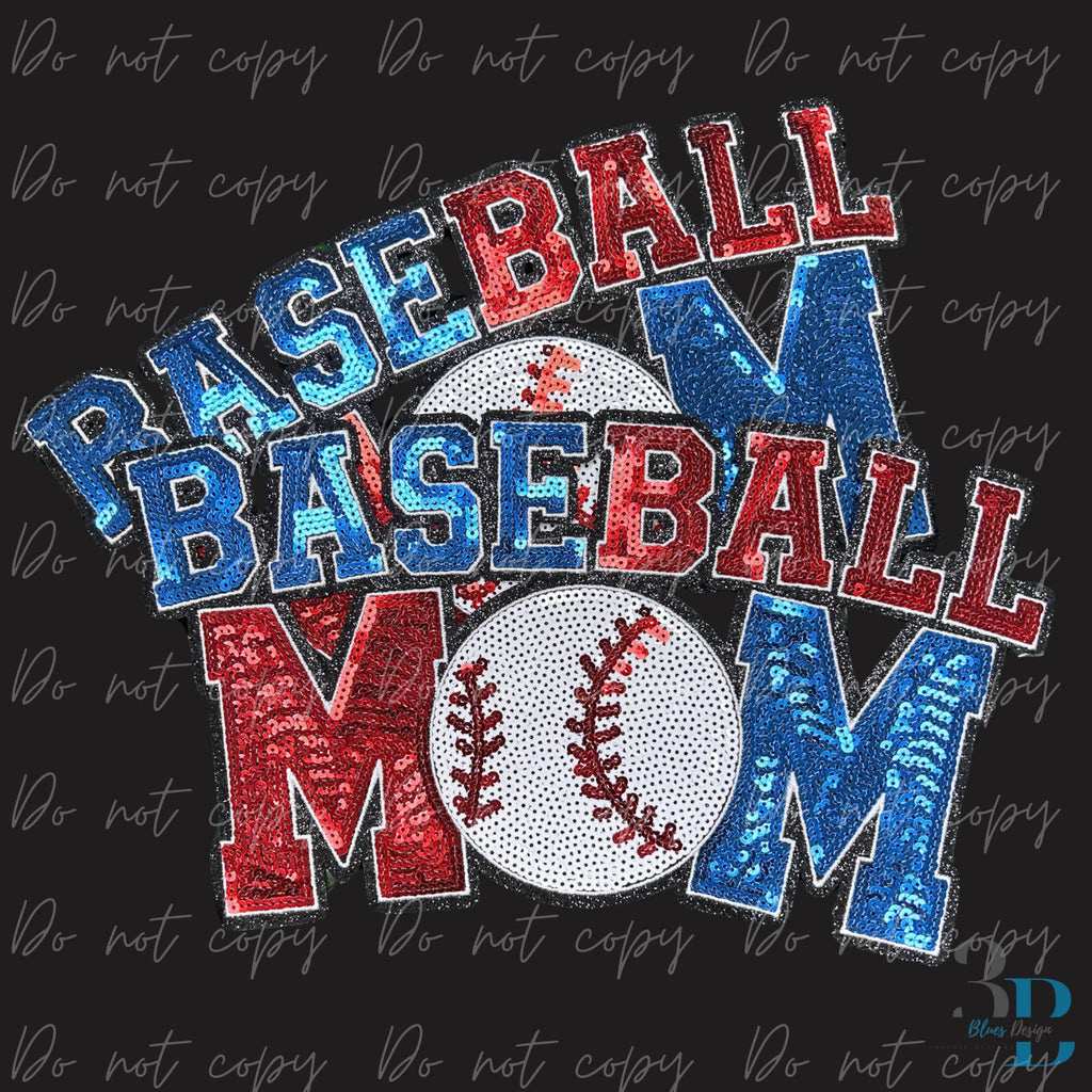 Baseball Mom Sequin | Baseball | Iron-on Patch