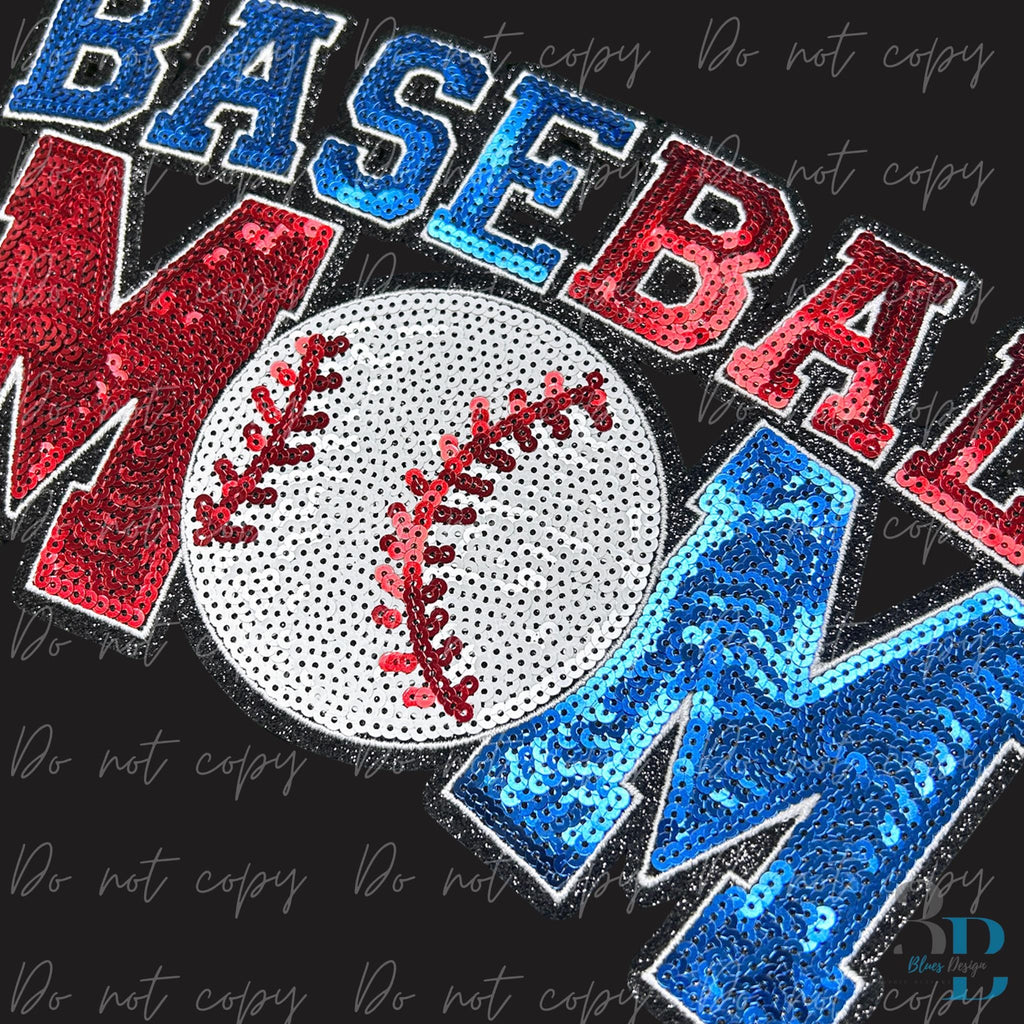 Baseball Mom Sequin | Baseball | Iron-on Patch
