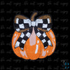 Pumpkin Checker Bow| Fall Chenille Iron-on Patch