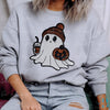Large Ghost with Pumpkin | Spooky Chenille Iron-on Patch