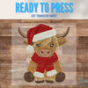 Faux Embroidered Highland Cow | Christmas | DTF Transfer Sheet Iron On