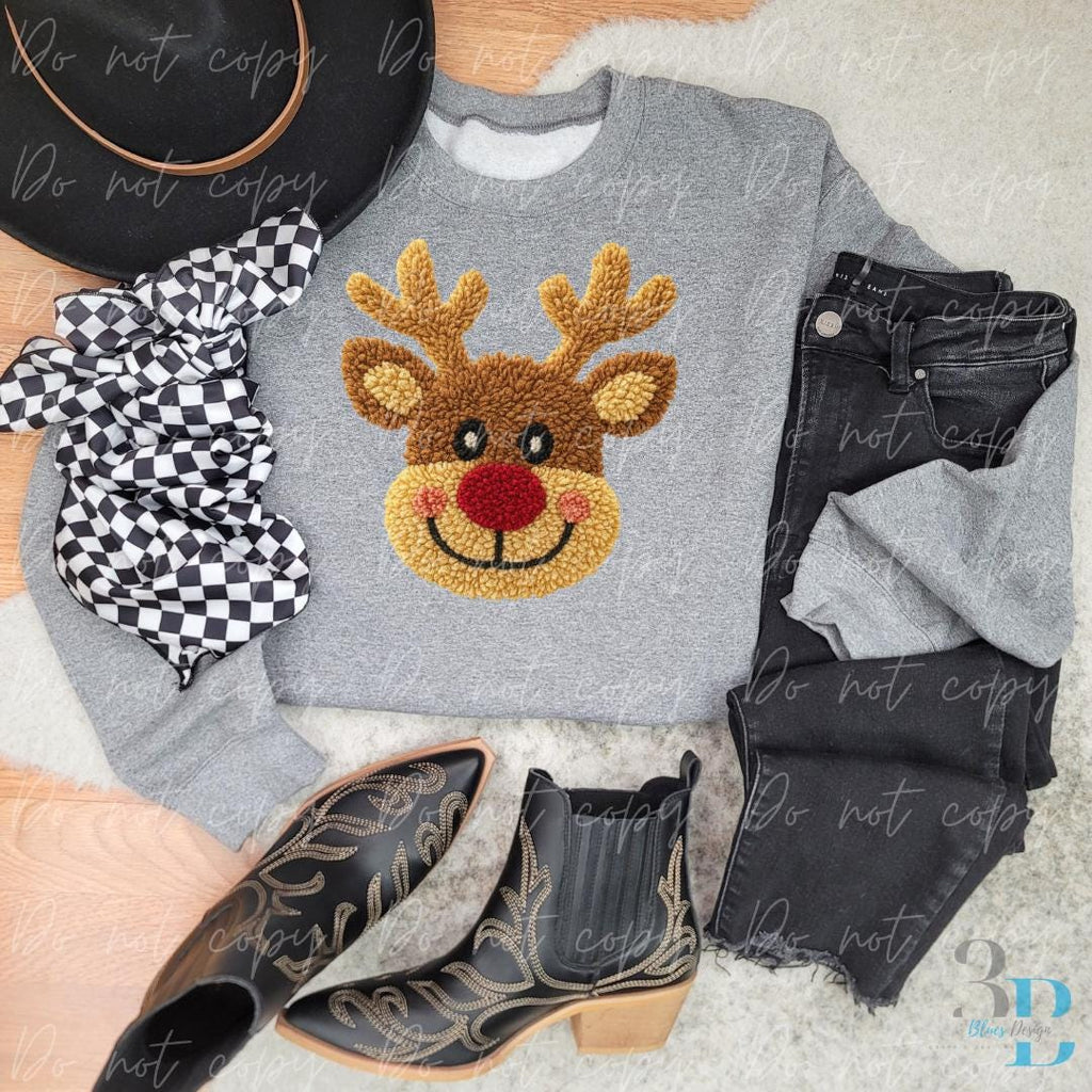 Faux Yarn Deer | Christmas | DTF Transfer Sheet Iron On