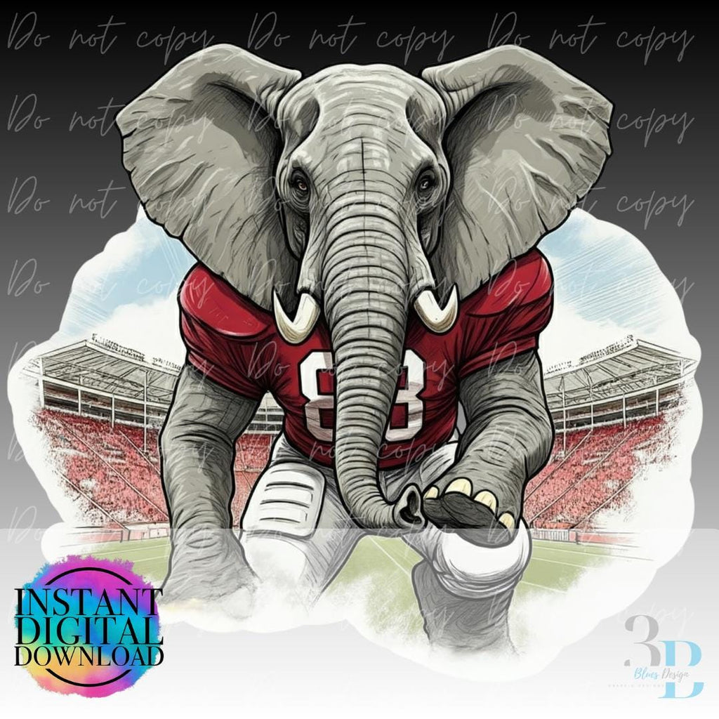 Alabama | Elephant Mascot Game Day Design: College Football PNG (Digital Download)
