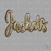 Jackets Script Gold with Black Trim Sequin Iron-on Patch