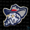Rebel Mascot Chenille with Gold Glitter Stars Iron-on Patch