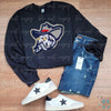 Rebel Mascot Chenille with Gold Glitter Stars Iron-on Patch