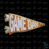 Orange Sequin with Gold Trim Game Day pennant flag Iron-on Patch