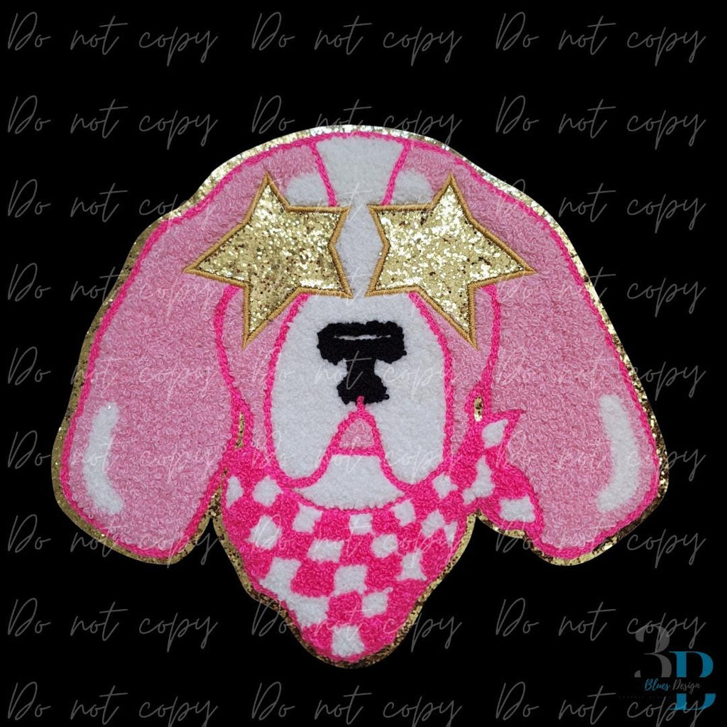 Hot Pink Smokey | Tennessee | College Mascot | Dog Mascot | Iron-on Patch