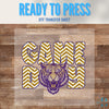 Tiger | Purple&Gold | Glitter Chevron | Game Day | Louisiana | DTF Transfer Sheet Iron On