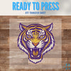 Louisiana Gold Foil Tiger Mascot | Purple & Gold DTF Transfer Sheet