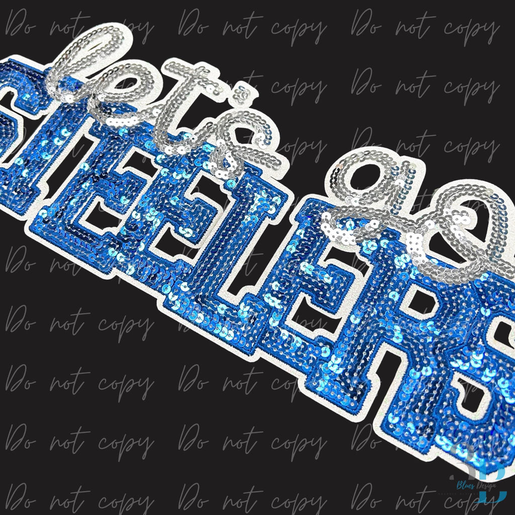 Let's Go Steelers Sequin Iron-on Patch