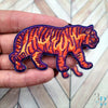 Orange & Purple Tiger Patch: Chenille Mascot Applique Iron-on Patch