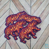 Orange & Purple Tiger Patch: Chenille Mascot Applique Iron-on Patch