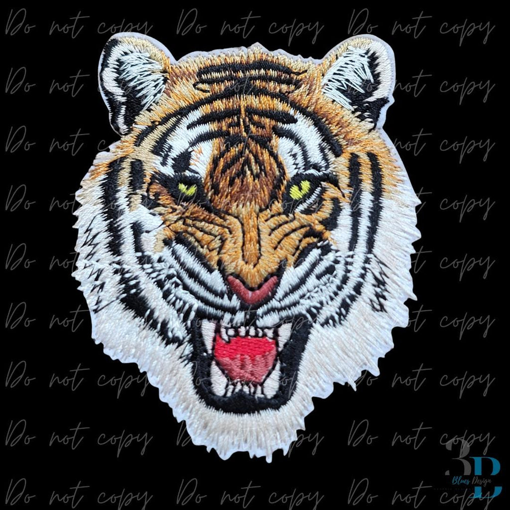 4.5” Roaring Tiger Patch: Embroidered Iron-On Patch