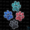 3" Sequin Green Paw w/Silver Iron-on Patch