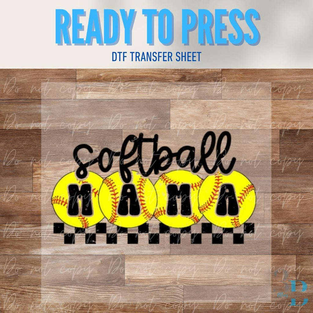 Softball Mama | Softball | Game Day | DTF Transfer Sheet Iron On
