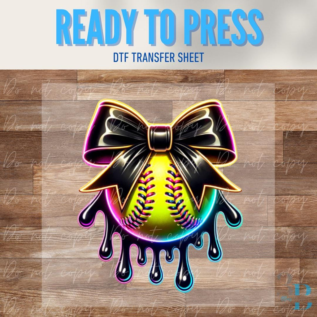 ADULT: Bow Drip Softball | Softball | Game Day | DTF Transfer Sheet Iron On