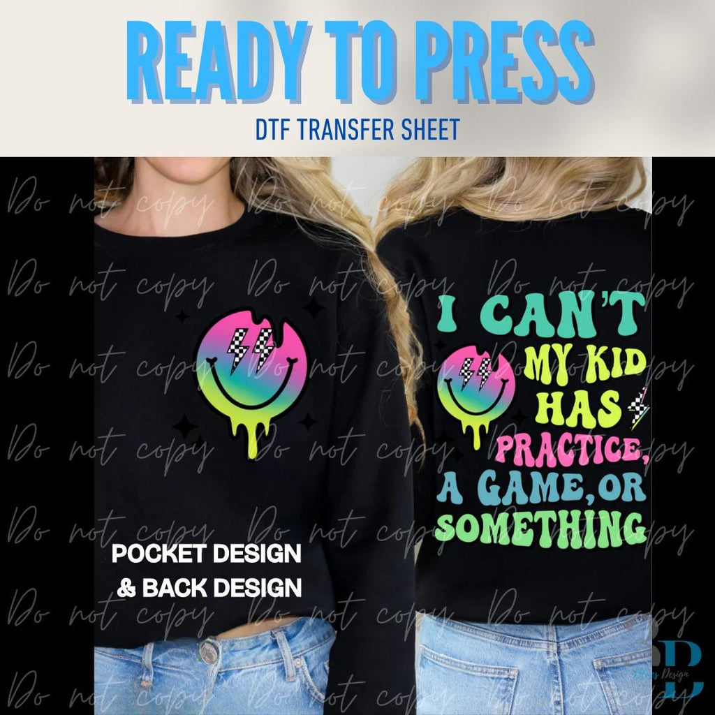 Kid's Practice Game Day DTF Transfer Sheet Iron On