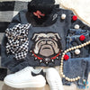 Bulldog Mascot Sweatshirt | Bulldogs Sequin Patch Sweatshirt | Sizes XS - 5XL