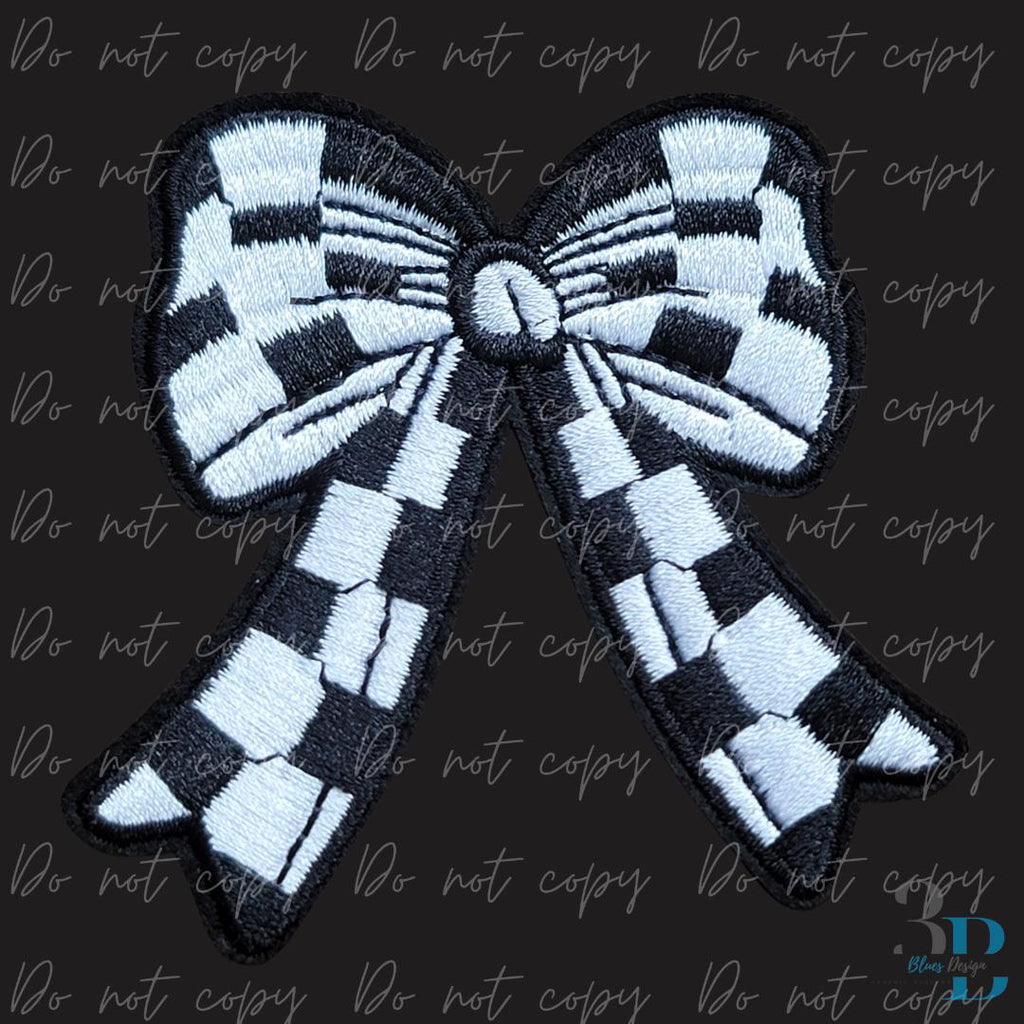 Checkered Bow Iron-On Patch | DIY Trucker Hat Applique