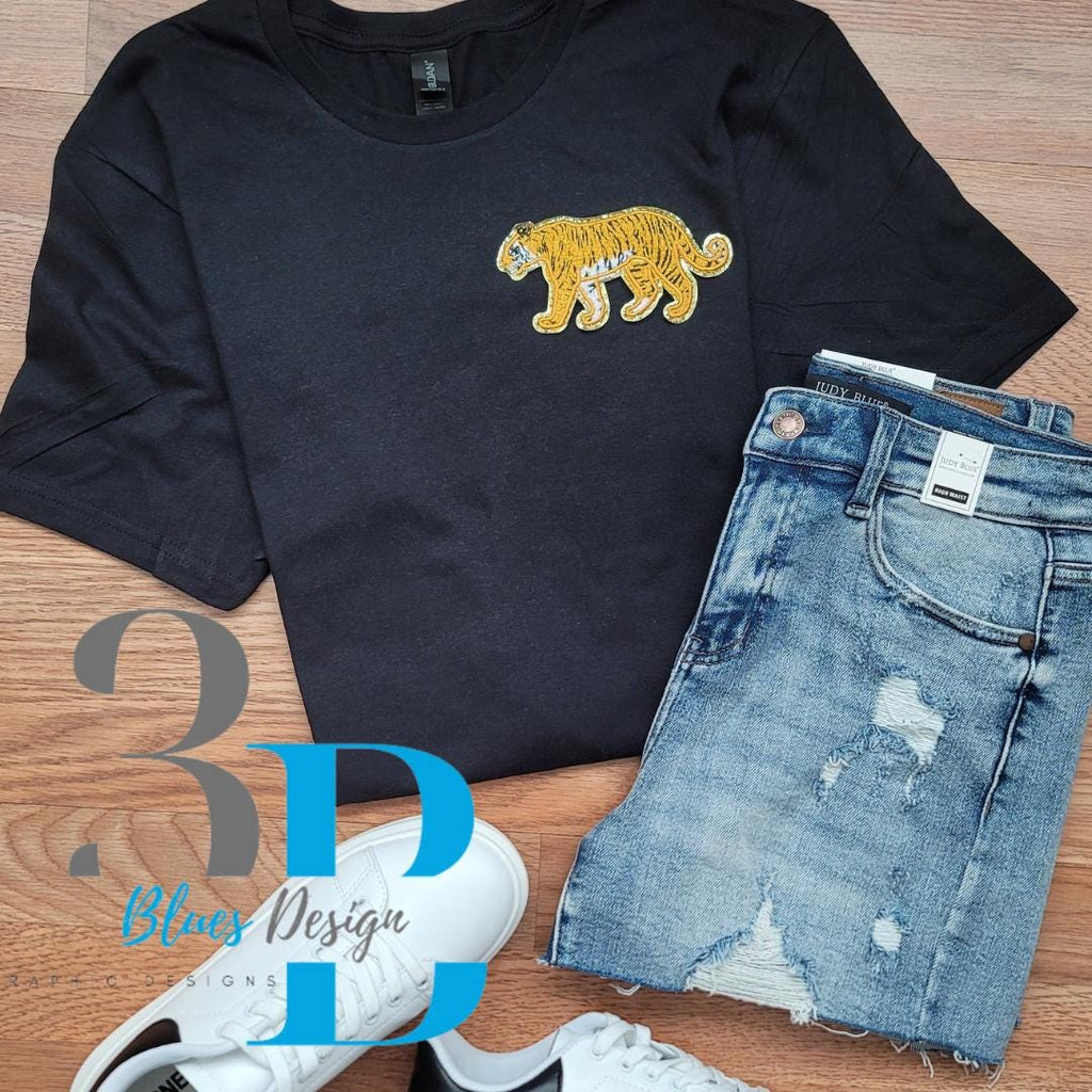 Small Tiger Patch: Chenille Mascot Applique Iron-on Patch