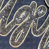 XL Tigers Script Sequin Black & Gold Glitter Iron-on Patch