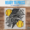 Game Day Softball DTF Transfer | Faux Glitter Bolt Design