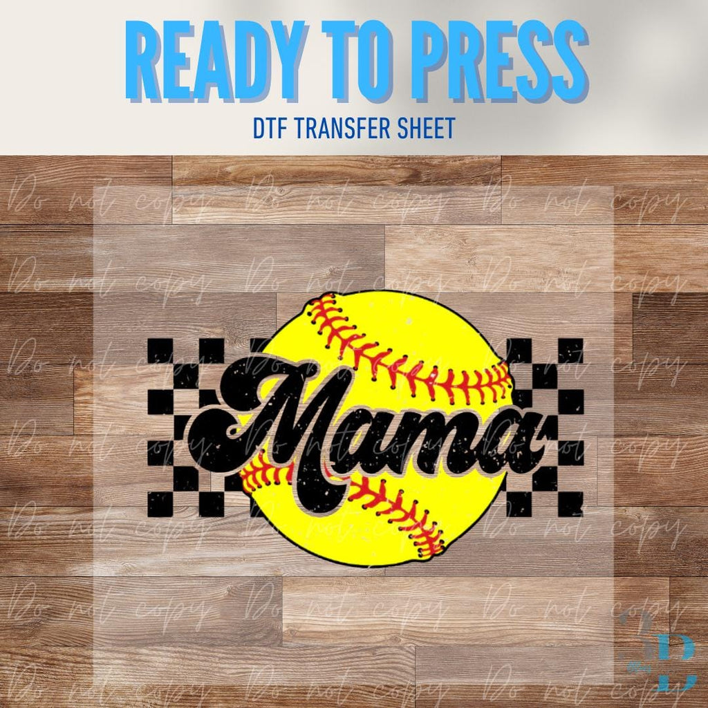 MAMA Checkers Softball | Softball | Game Day | DTF Transfer Sheet Iron On