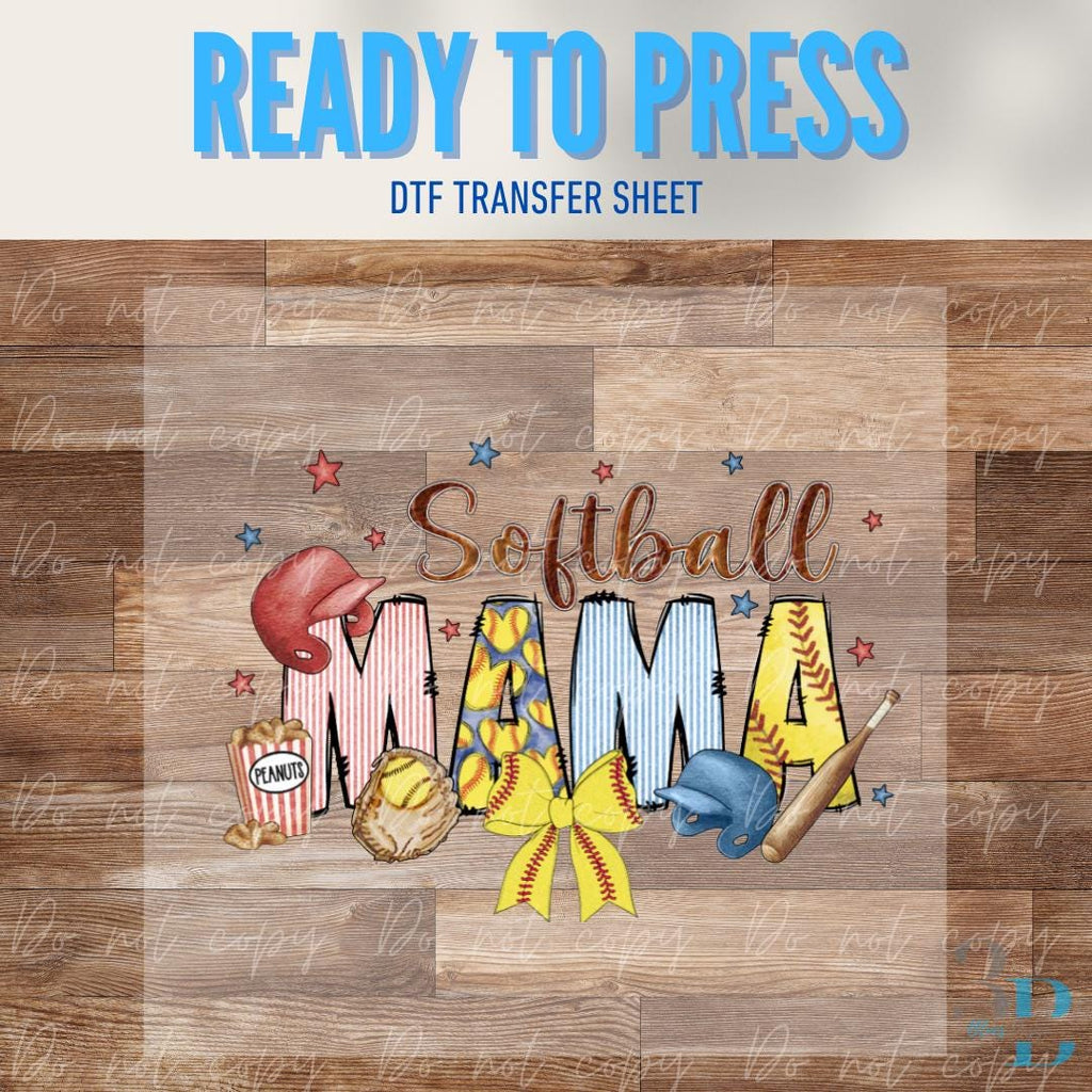 Softball Mama Collage Peanuts | Softball | Game Day | DTF Transfer Sheet Iron On