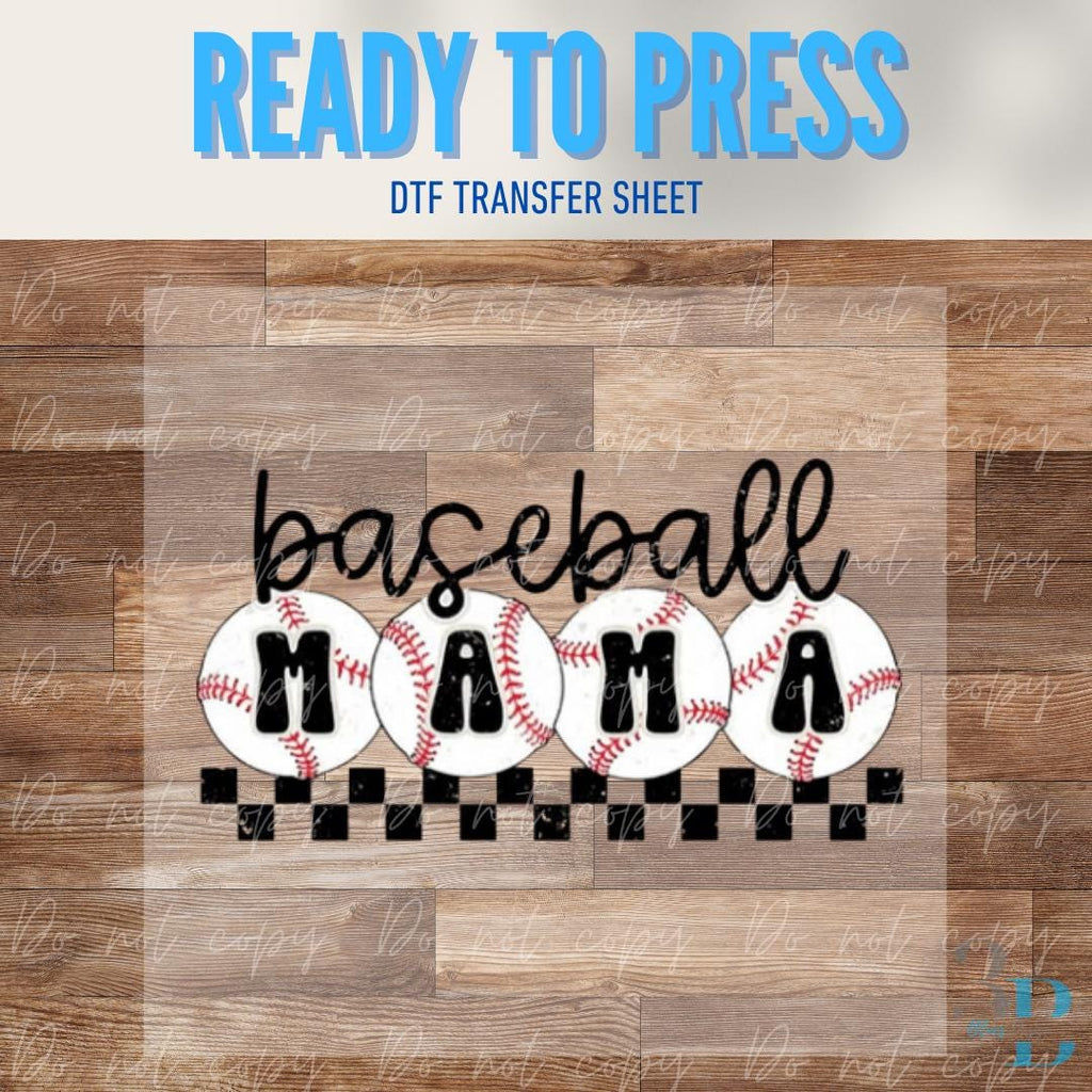 Baseball Mama Checkers | Baseball | Game Day | DTF Transfer Sheet Iron On