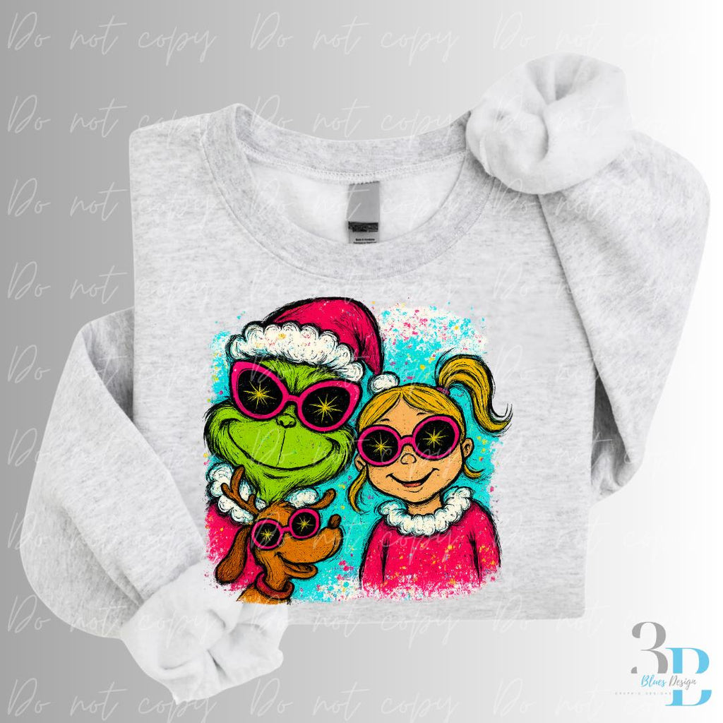 ADULT: Whovillle Grinchyyy & CindyLooo, Max | Christmas | Bright Christmas | DTF Transfer Sheet Iron On