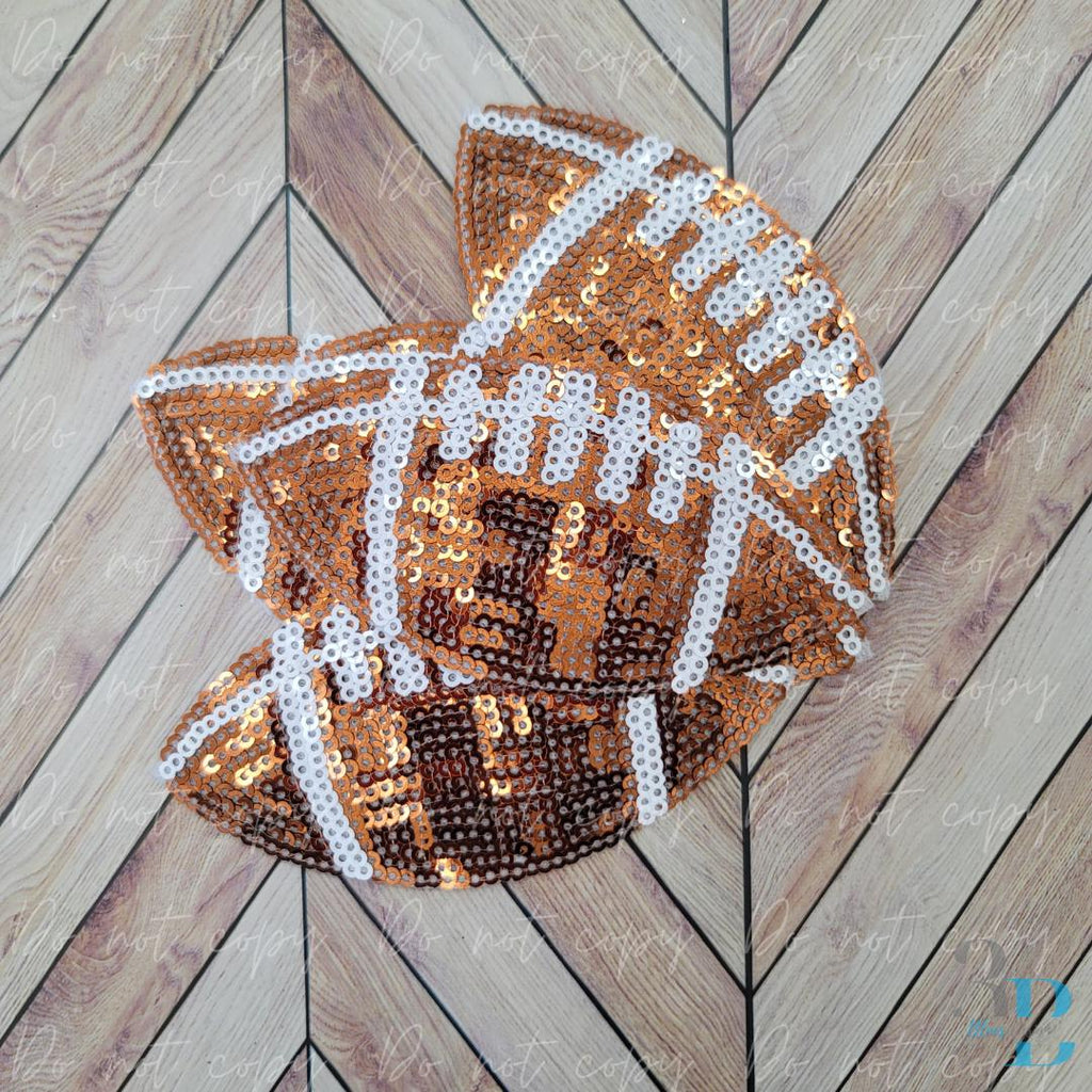 Small Football Sequin Iron-on Patch