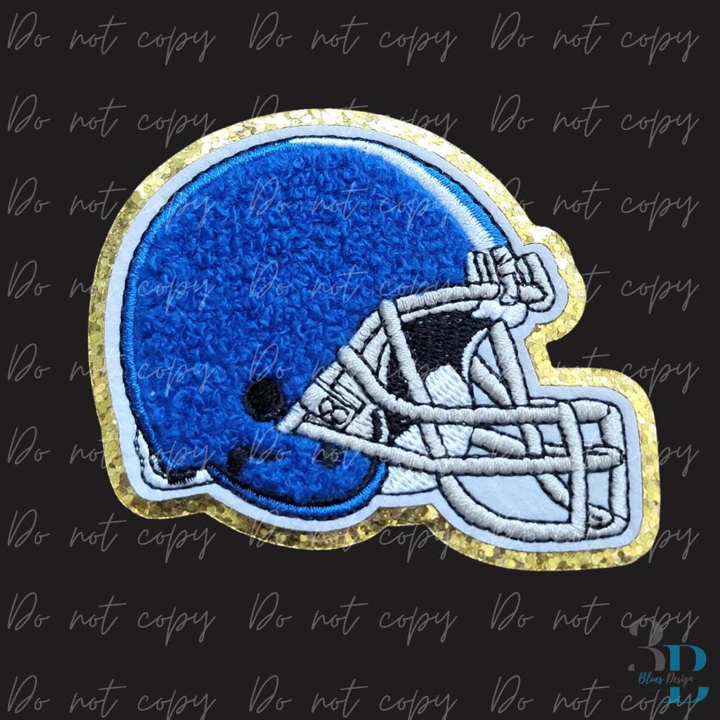 Football Helmet Patch | Iron-On Applique, Game Day Colors (3.12")