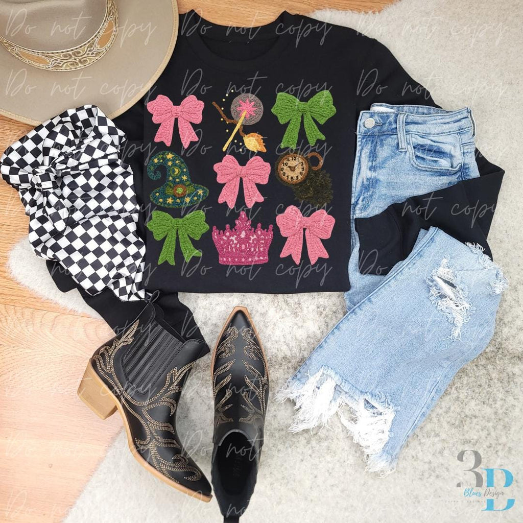 ADULT: Wicked Faux Yarn | Changed for Good | DTF Transfer Sheet | Bow Collage