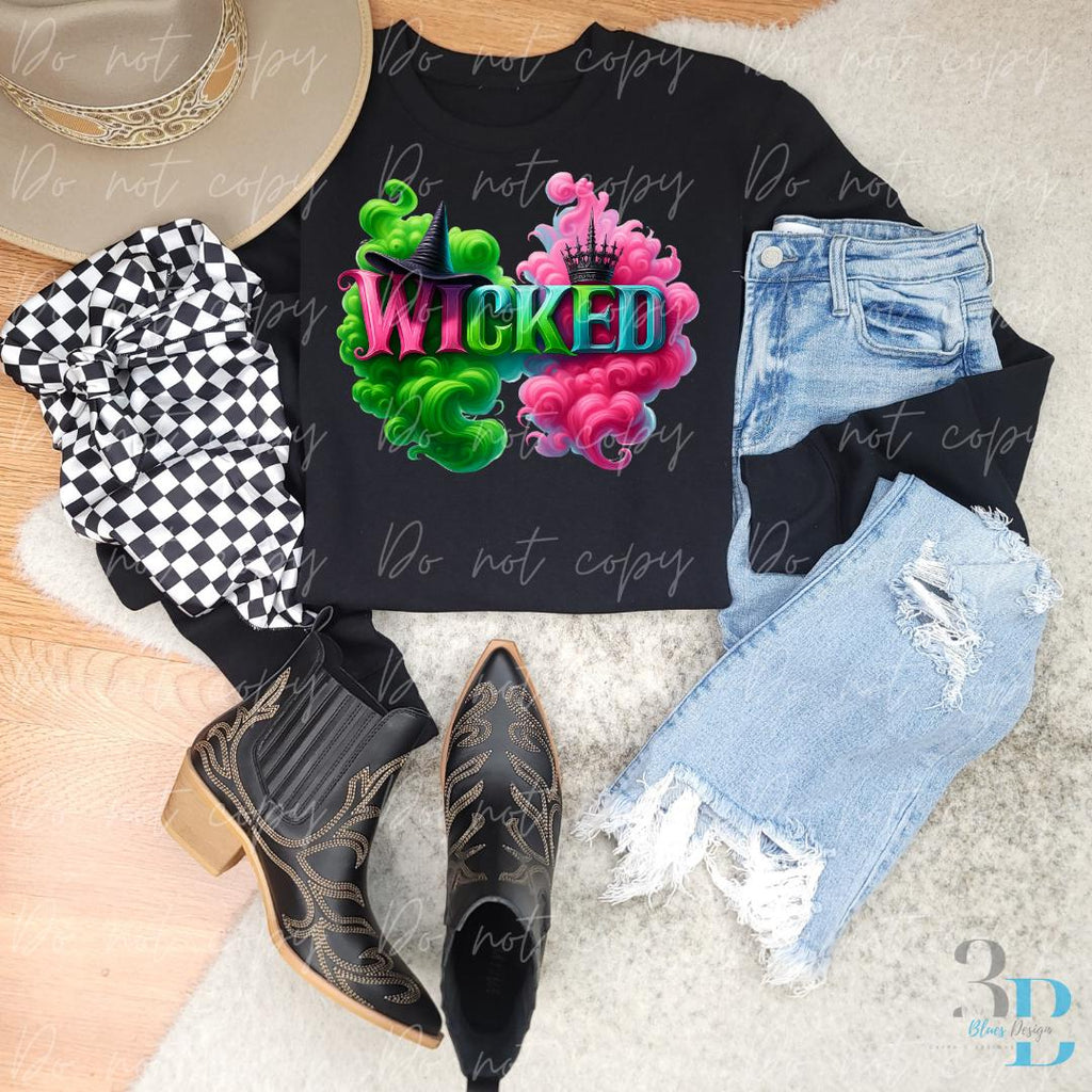 ADULT: Wicked Neon Clouds | Changed for Good | DTF Transfer Sheet | Pink & Green