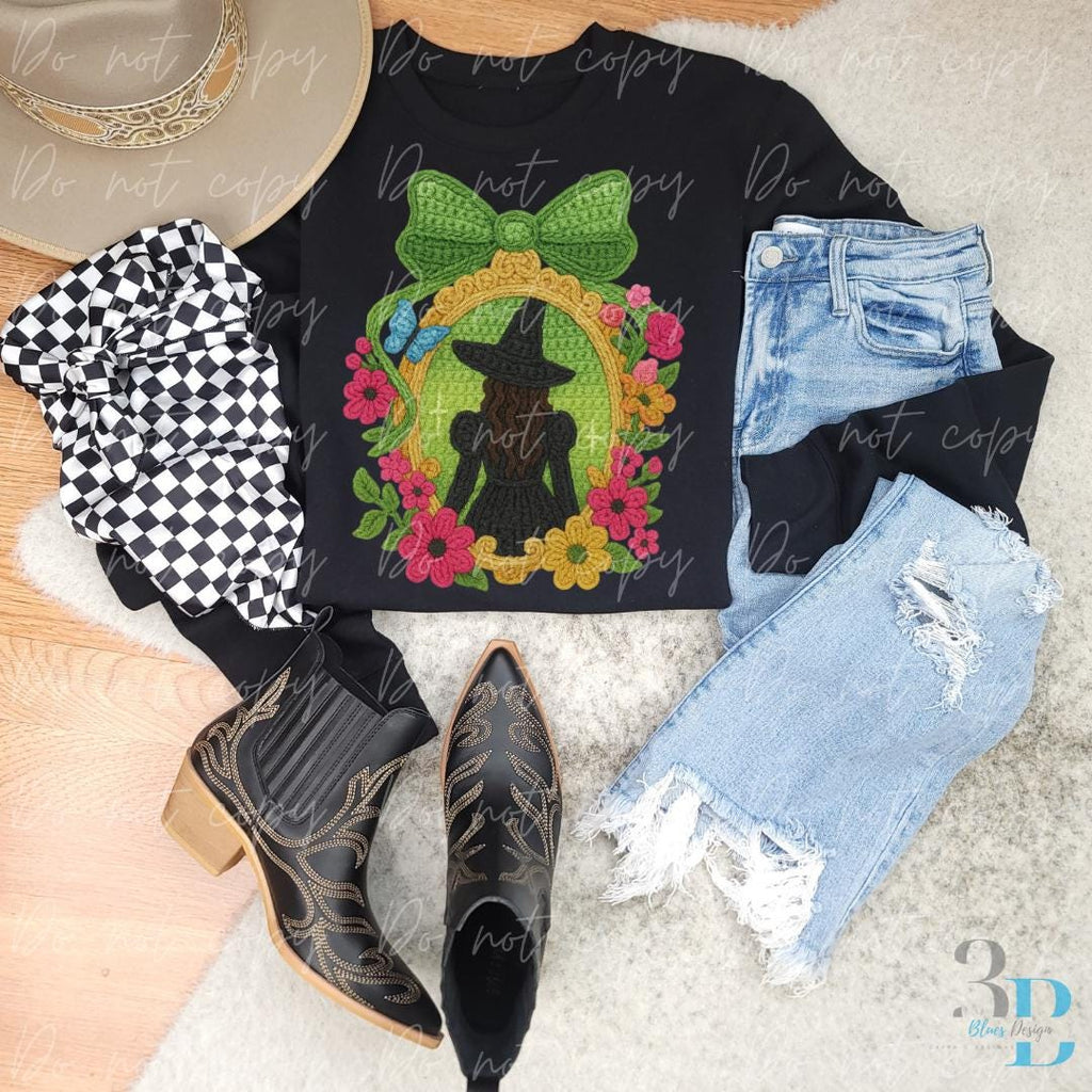 ADULT: Wicked Faux Yarn | Changed for Good | DTF Transfer Sheet | Elphaba Portrait