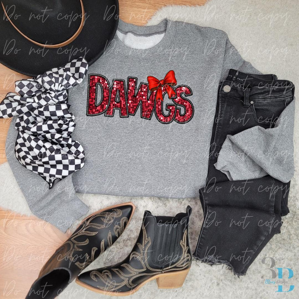 Faux Sequins | Dawgs | Bulldog Mascot | Georgia | College Football Graphic | png