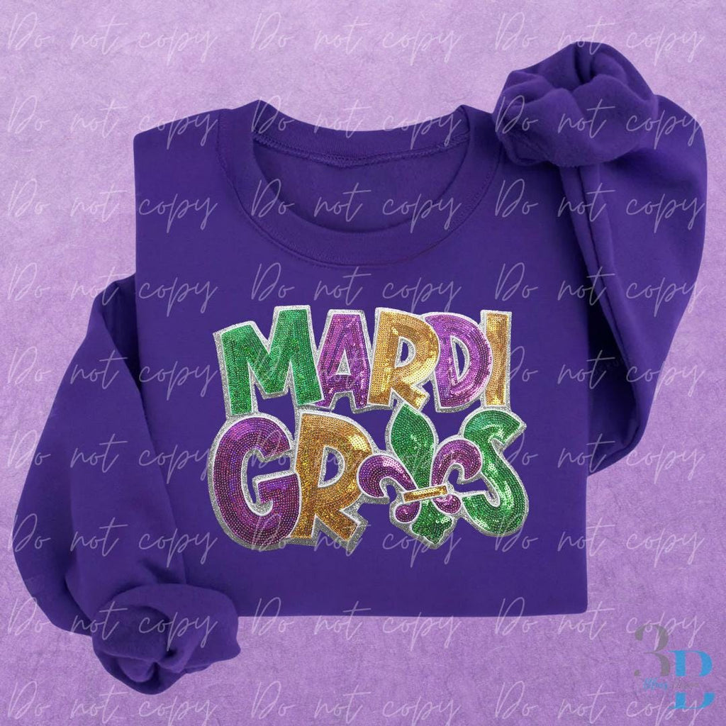 Mardi Gras Fleur De Lis Sequin | Nawlins | Louisiana Iron-on Patch