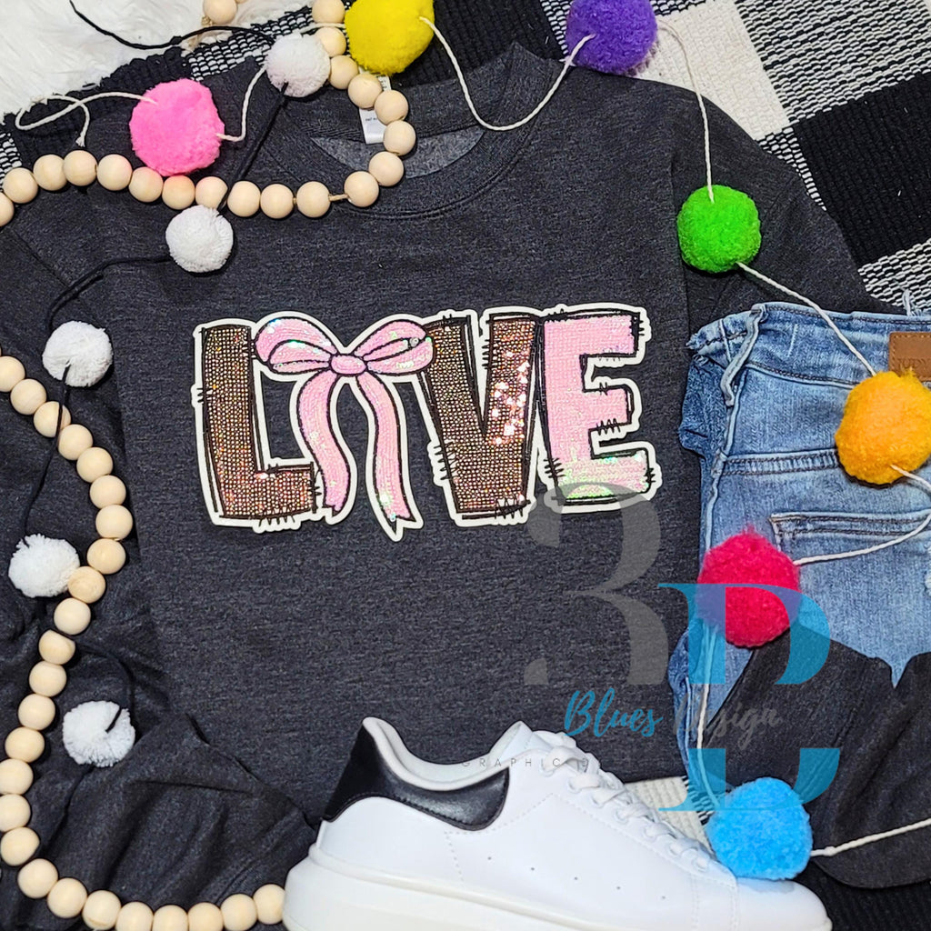 ADULT: Love | Bow | Valentines Women's Sweatshirt